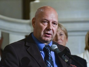 FILE - Doug Mastriano speaks at an event on July 1, 2022, at the state Capitol in Harrisburg, Pa. The Pennsylvania GOP gubernatorial nominee, three years before retiring from the U.S. Army, posed in a Confederate uniform for a faculty photo at the Army War College, according to a photo obtained by Reuters on Friday, Aug. 26, 2022.