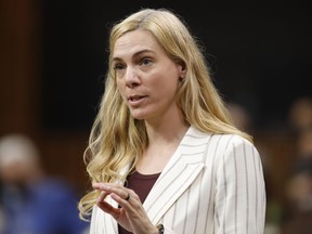 Minister of Sport Pascale St-Onge rises during Question Period in the House of Commons on Parliament Hill in Ottawa on Monday, June 20, 2022. The national governing body for bobsled and skeleton plans to sign on with Canada's new safe sport office.