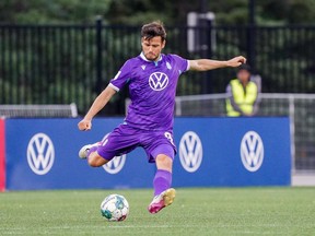 Pacific FC forward Alejandro Diaz is shown in a handout photo. Diaz, who leads the Canadian Premier League with 13 goals this season, has been sold for a club-record fee to Norway's Sogndal Fotball. THE CANADIAN PRESS/HO-Pacific FC **MANDATORY CREDIT**