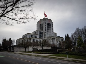 Vancouver City Hall is seen in on Saturday, Jan. 9, 2021.