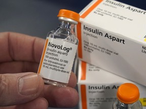 FILE - Insulin is displayed at Pucci's Pharmacy in Sacramento, Calif., July 8, 2022. Senate Majority Leader Chuck Schumer, D-N.Y. said this week that Democrats planned to add language to the economic package focused on climate and health care that will be aimed at reducing patients' costs of insulin, the diabetes drug that can cost hundreds of dollars monthly.
