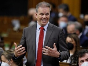 Canada's Leader of the Government in the House of Commons Mark Holland speaks during Question Period in the House of Commons on Parliament Hill in Ottawa, Ontario, Canada April 25, 2022.