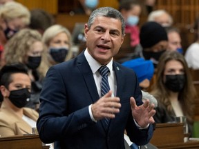 MP Alain Rayes rises to question the government during Question Period, Monday, November 29, 2021 in Ottawa.