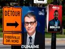 Election posters are seen in Montreal on Sept. 9.