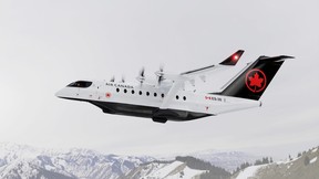 Air Canada hat gerade 30 dieser sehr seltsam aussehenden schwedischen Flugzeuge gekauft.  Der Grund, warum es so seltsam aussieht, ist, dass es elektrisch ist;  Der ES-30 läuft vollständig mit Batteriestrom (obwohl er bei Bedarf kraftstoffbetriebene Generatoren an Bord hat).  Die Flugzeuge haben jedoch eine unglaublich begrenzte Batteriereichweite von nur 200 km, sodass Sie diese nur auf den kürzesten Strecken von Air Canada sehen werden, wie z. B. Victoria nach Vancouver oder Saint John nach Fredericton.