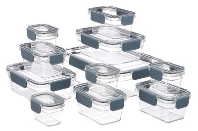 Basics Tritan Locking Food Storage Container, 10 Pieces, 5 Count (5  Containers With 5 Lids), Clear