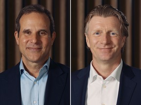 Jordan Bitove, left, and Paul Rivett bought media company Torstar in 2020, but the partnership is now in ruins.