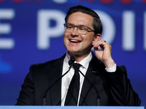 Pierre Poilievre speaks after being elected as the new leader of the Canada's Conservative Party, in Ottawa, Ontario, Canada September 10, 2022. REUTERS/Blair Gable