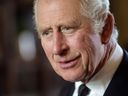 King Charles III is seen at Cardiff Castle in south Wales on Sept. 16, 2022.