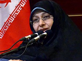 Hamid Rezazadeh’s mother, Ensieh Khazali, pictured, is one of Iran’s 12 vice presidents, responsible for women and family affairs.