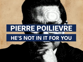 A screenshot from a new anti-Poilievre ad commissioned by the NDP.
