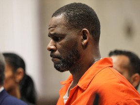 Singer R. Kelly during a court hearing in 2019.