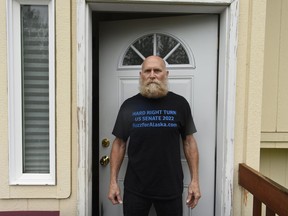 Buzz Kelley, of Wasilla, is pictured at his home on Aug. 19, 2022, in Wasilla, Alaska. Kelley is a candidate for U.S. Senate.