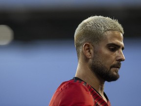 Toronto FC's Lorenzo Insigne is pictured during MLS action against New England Revolution in Toronto on Wednesday August 17, 2022. Insigne missed Toronto FC practice Thursday due to what the cub called "a personal family situation."&ampnbsp;