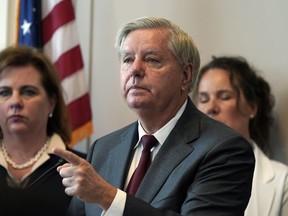 Sen. Lindsey Graham, R-S.C., speak during a news conference to discuss the introduction of the Protecting Pain-Capable Unborn Children from Late-Term Abortions Act on Capitol Hill, Tuesday, Sept. 13, 2022, in Washington.