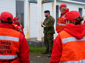 Canadian Rangers in Port Aux Basques, Newfoundland, to help in the aftermath of Hurricane Fiona, September 27, 2022.