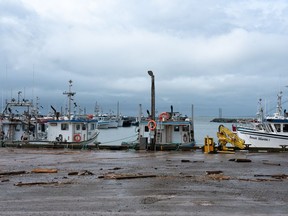 Debris from Hurricane Fiona remains at the Pointe-Basse wharf in Les Îles-de-la-Madeleine, Que., Monday, Sept. 26, 2022.