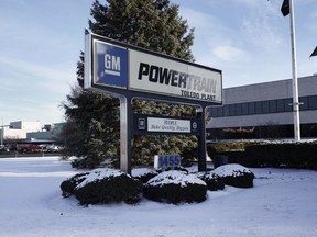 FILE - The exterior of the General Motors Toledo Transmission Operations facility is shown in Toledo, Ohio, Tuesday, Feb. 2, 2021. General Motors says it will spend $760 million to renovate its transmission factory in Toledo, so it can build drive lines for electric vehicles.