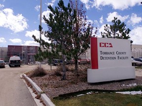 FIEL - The Torrance County Detention Facility is shown in this, Nov. 11, 2000, file photo, in Estancia, N.M. Migrants held by U.S. authorities at the detention center in rural New Mexico have endured retaliation rather than aid after reporting unsanitary conditions at the government-contracted jail, a coalition of civil rights advocacy groups said Wednesday, Sept. 28, 2022.