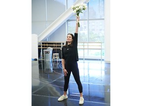 This image released by Polk & Co. shows actress Lea Michele during rehearsals for "Funny Girl" in New York. Michele, 36, will take over the role of Fanny from Beanie Feldstein in the show's first revival on Broadway.