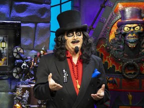 This image released by MeTv shows Rich Koz, dressed as horror movie host on MeTV's "Svengoolie."