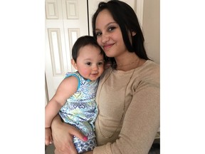 Jasmine Lovett and her daughter, Aliyah Sanderson, are shown in this undated police handout photo. Family members of the mother and her young daughter who were killed and buried in a shallow grave west of Calgary say they have struggled with fear and overwhelming pain since their deaths.