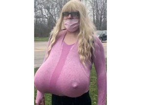 A video clip of an Ontario shop teacher wearing oversized prosthetic breasts to work has drawn international attention.