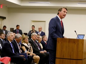 Virginia Gov. Glenn Youngkin spoke at a joint meeting of the House Appropriations, House Finance and Senate Finance & Appropriations Committees at Pocahontas Building in Richmond, Va., on Friday, Aug. 19, 2022.