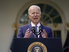 FILE - President Joe Biden speaks during an event on health care costs, in the Rose Garden of the White House, Tuesday, Sept. 27, 2022, in Washington. Biden is hosting a conference today on hunger, nutrition and health, the first by the White House since 1969.