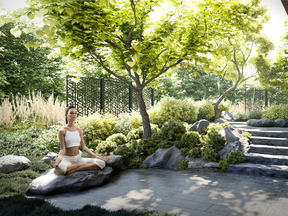 1.	Amenities at the new 22-storey AKRA condo at Yong eand Eglinton will include a communal herbal and Zen garden.