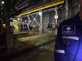 Cameco employee Matt Senger is shown during a Cameco media tour of the uranium mine in Cigar Lake, Sask., Wednesday, Sept. 23, 2015. Cameco Corp. is in a position to grow, the president of the Saskatoon-based Uranium giant recently told investors, because a "geopolitical crisis has hit our market" with Russia's war on Ukraine.