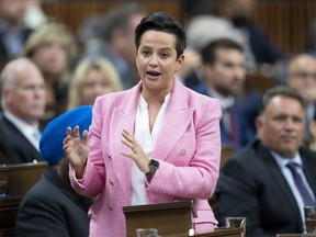 Conservative MP Melissa Lantsman rises during Question Period in Ottawa, Wednesday, Sept. 28, 2022. Lantsman, one of the party's deputy leaders and Eric Duncan, also on its leadership team, were among four Tory MPs who didn't vote when the question was called on a private member's bill surrounding medical assistance in dying.