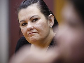 First Nations Family Advocate Cora Morgan is shown at The Assembly of Manitoba Chiefs offices in Winnipeg, Monday, Feb. 22, 2016. Indigenous leaders are suing the federal and Manitoba governments over what they say are far-reaching and damaging effects of the child welfare system.