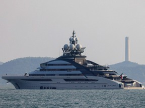 The 465-foot superyacht "Nord", owned by the sanctioned Russian oligarch Alexey Mordashov is seen docked, in Hong Kong, China October 7, 2022.