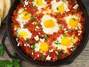 Shakshuka is a show-stopping brunch dish, whether you’re cooking for one or a crowd.   SUPPLIED