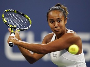 Leylah Fernandez, of Canada, competes against Liudmila Samsonova, of Russia, during the second round of the U.S. Open tennis championships, Wednesday, Aug. 31, 2022, in New York. Canada's Leylah Fernandez defeated You Xiaodi 6-3, 6-2 at the Abierto Tampico WTA 125 event on Wednesday to set up an all-Canadian quarterfinal against Rebecca Marino.