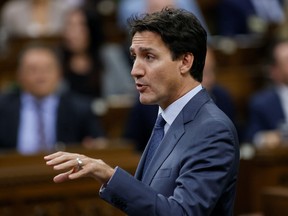 Canada's Prime Minister Justin Trudeau speaks during Question Period in the House of Commons on Parliament Hill in Ottawa, Ontario, Canada October 5, 2022. REUTERS/Blair Gable