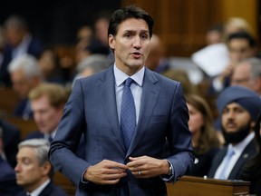 Canada's Prime Minister Justin Trudeau speaks during Question Period in the House of Commons on Parliament Hill in Ottawa, Ontario, Canada October 5, 2022. REUTERS/Blair Gable