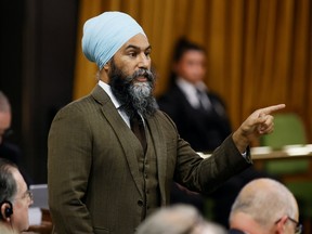 Canada's New Democratic Party leader Jagmeet Singh speaks during Question Period in the House of Commons on Parliament Hill in Ottawa, Ontario, Canada September 22, 2022. REUTERS/Blair Gable