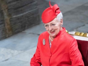 In this file photo taken on September 11, 2022 Queen Margrethe II of Denmark attends a service at the Copenhagen Cathedral to mark the 50th anniversary of her accession to the throne.