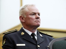 OPP Superintendent Pat Morris waits to appear as a witness at the Public Order Emergency Commission in Ottawa, on Oct. 19, 2022.