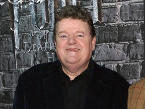 Actor Robbie Coltrane at the grand opening of a Harry Potter exhibit in New York City in 2011.