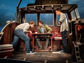 From left, Liam Murray Scott, Ian Shaw and Demetri Goritsas in The Shark Is Broken.