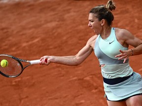 Simona Halep at the French Open earlier this year. The tennic champ was suspended for failing a drug test at the U.S. Open.