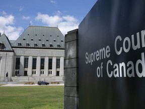 The Supreme Court of Canada is seen, Wednesday, August 10, 2022 in Ottawa. Refugee and human-rights advocates are telling the Supreme Court of Canada that a binational pact "contracts out" Canada's international obligations to refugee claimants to the United States, without proper follow-up to ensure Washington is doing the job.
