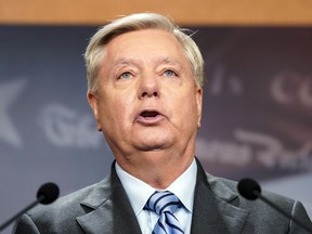 Sen. Lindsey Graham, R-S.C., speaks during a news conference about refusing Russian annexation of any portion of Ukraine, Thursday, Sept. 29, 2022, on Capitol Hill in Washington.