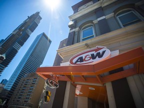 An A&W restaurant in Toronto is photographed on Monday, July 9, 2018.