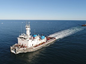 The MV Kelly Ovayuak barge is shown in this 2019 handout photo. The N.W.T. government announced late last week it was cancelling the annual barge delivery to Sachs Harbour due to bad weather and a late start to the sailing season because of climate change, delayed buoy placement, and flooding in Hay River and Inuvik this spring.
