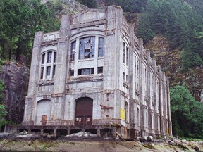 The newer of the two Buntzen powerhouses sits along the steep face of the eastern shore of IndIan Arm.