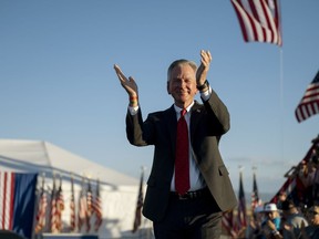 U.S. Sen. Tommy Tuberville, R-Ala., is introduced at a rally for former President Donald Trump at the Minden Tahoe Airport in Minden, Nev., Saturday, Oct. 8, 2022. Tuberville says that Democrats support reparations for the descendants of enslaved people because "they think the people that do the crime are owed that."